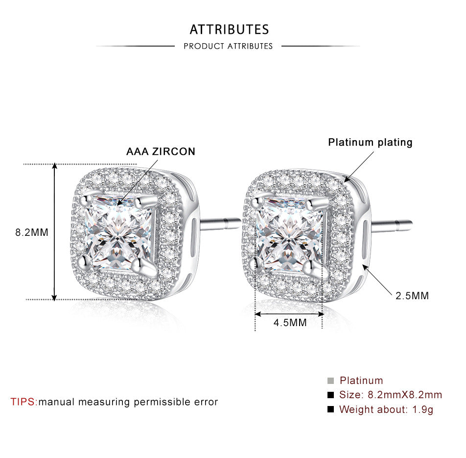 Micro-Set Zircon Stud Earrings
