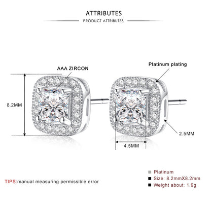 Micro-Set Zircon Stud Earrings
