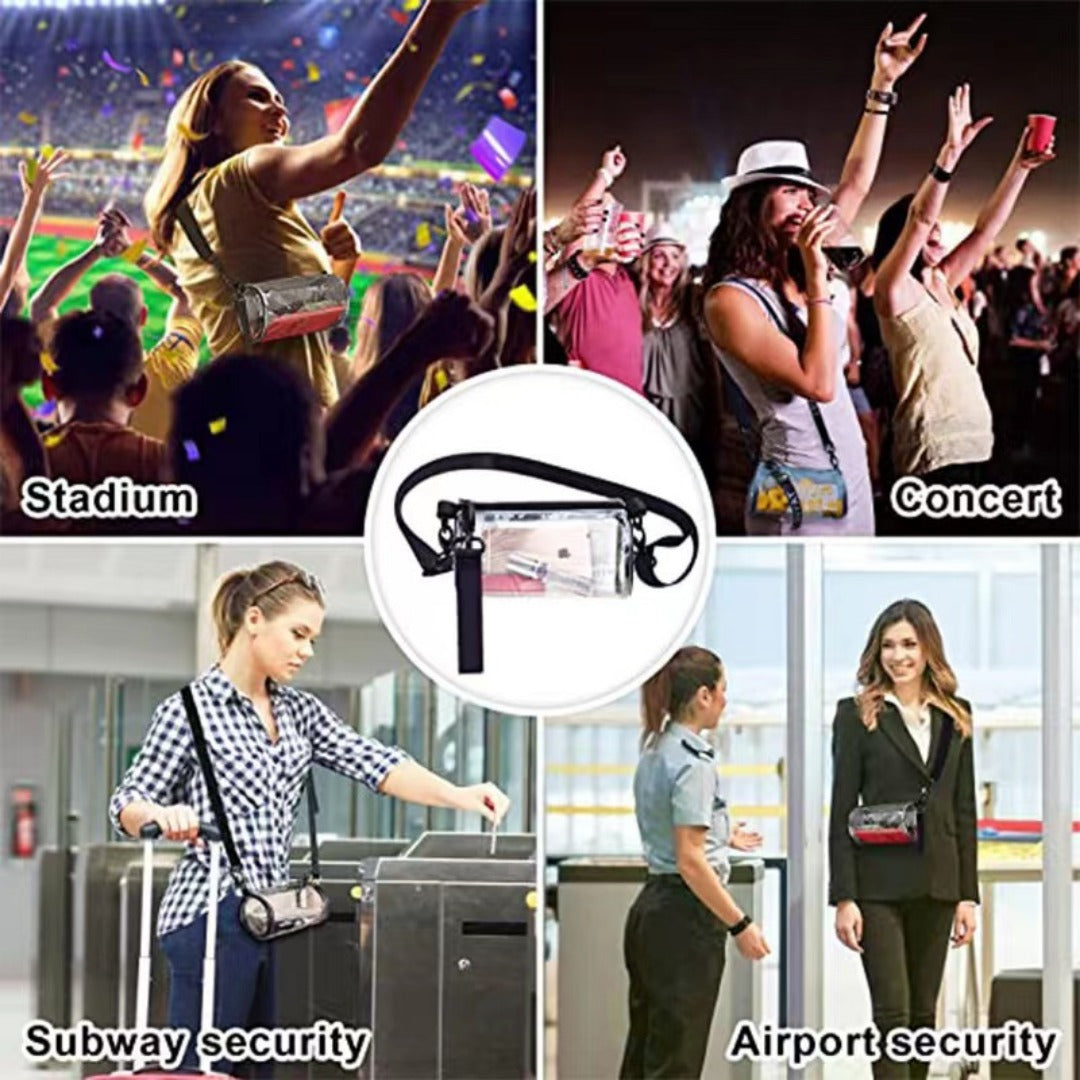 PVC waterproof drum crossbody bag, Transparent small crossbody bag,