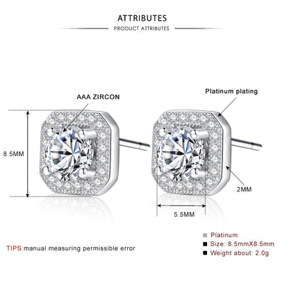Micro-Set Zircon Stud Earrings