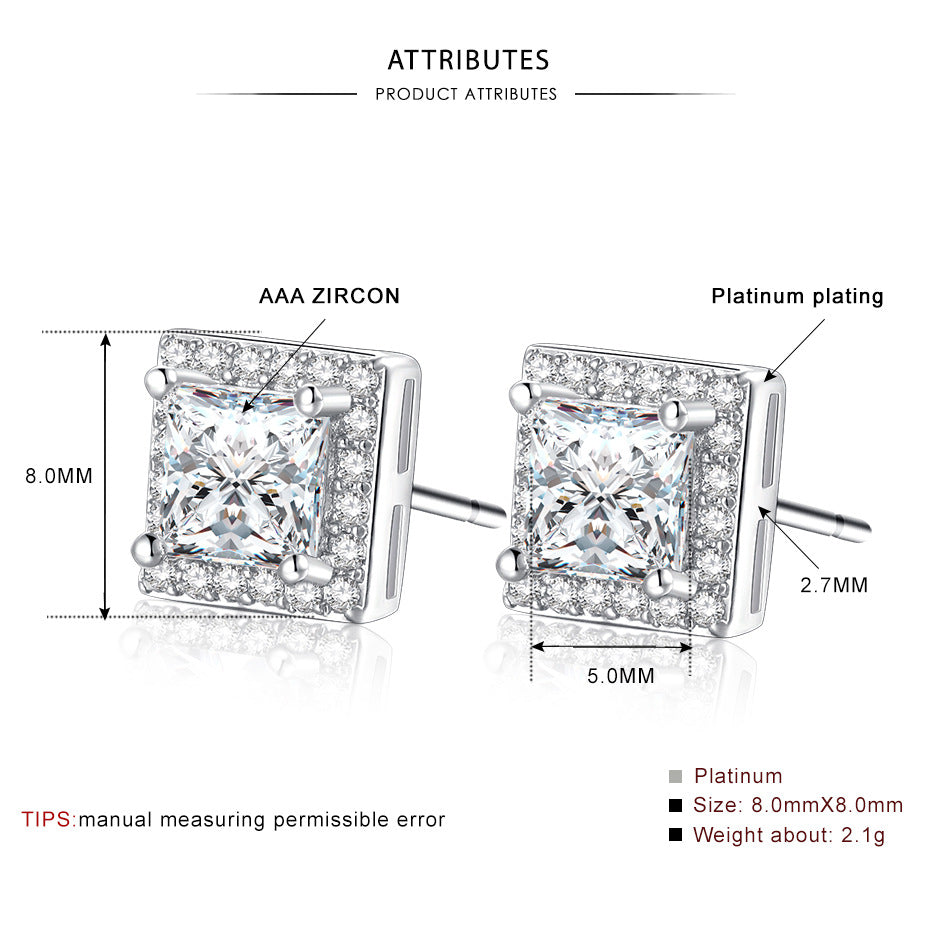 Micro-Set Zircon Stud Earrings