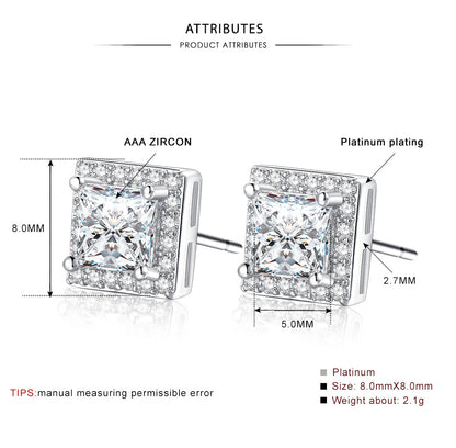 Micro-Set Zircon Stud Earrings