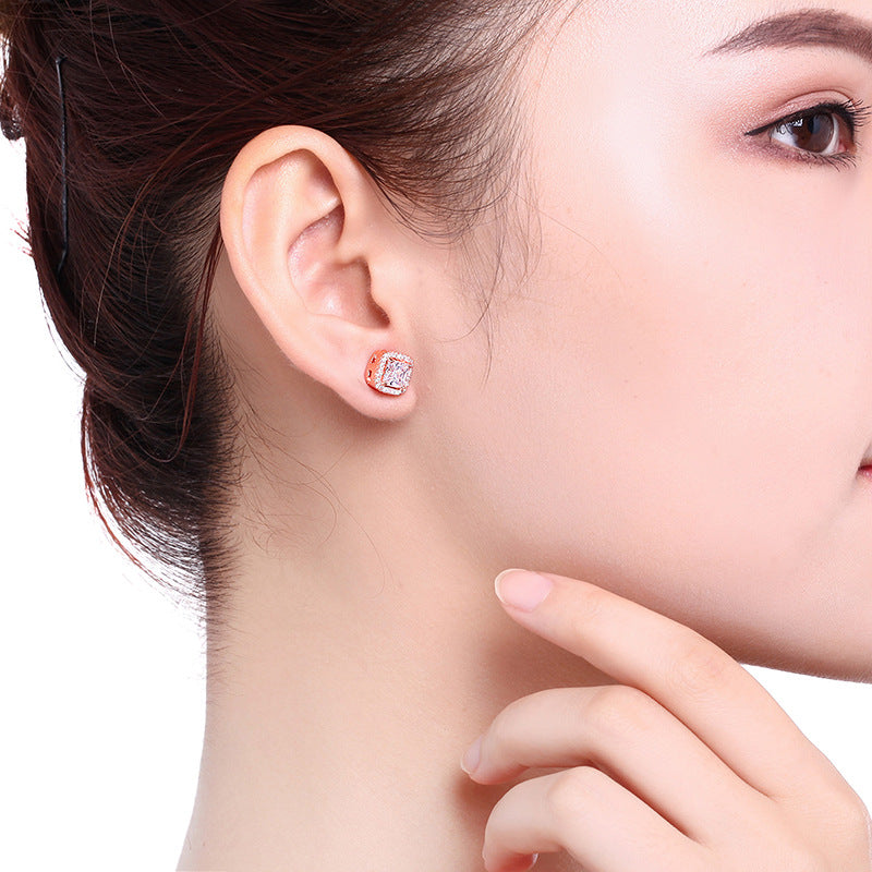 Micro-Set Zircon Stud Earrings