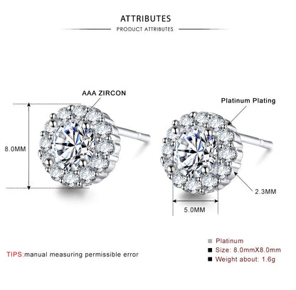 Micro-Set Zircon Stud Earrings