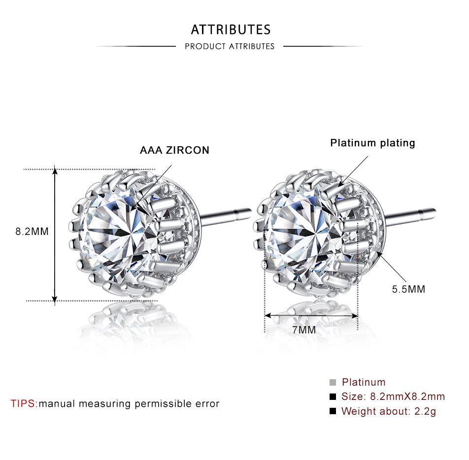 Micro-Set Zircon Stud Earrings