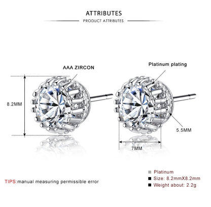 Micro-Set Zircon Stud Earrings