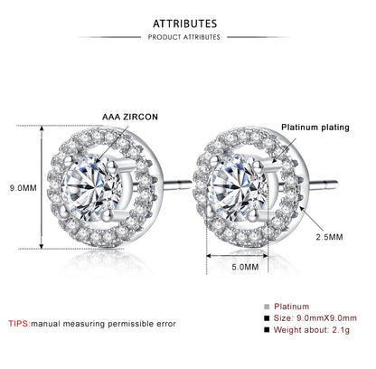 Micro-Set Zircon Stud Earrings