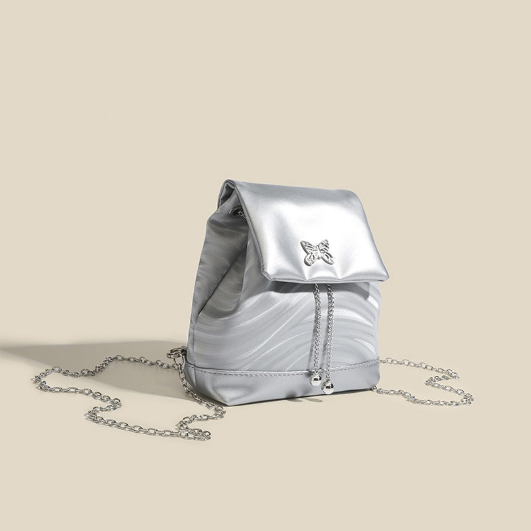 Mochila pequeña con cadena, bolso de moda de verano para mujer, mochila tipo mochila para estudiantes 