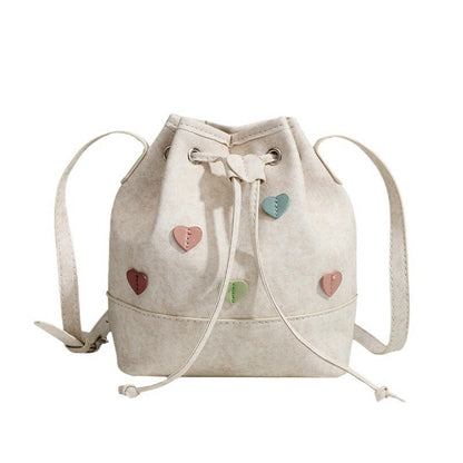 Bolso bandolera pequeño de moda – Bolso tipo cubo con cordón ajustable, ideal para estudiantes, bolso de hombro versátil tipo hobo 