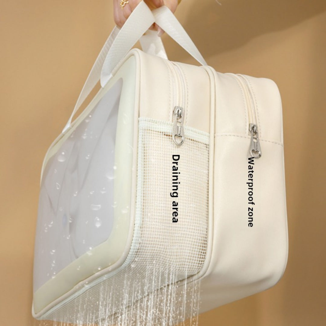 Premium Makeup Bag – Large-Capacity Cosmetic Bag for Women, Wet & Dry Separation Beach Bag, Travel-Friendly Swimsuit Wash Storage Bag