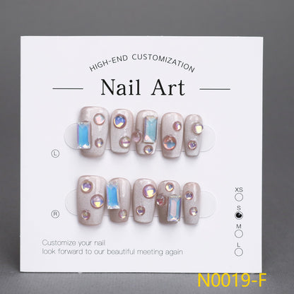3D Waterdrop Short Square Nails