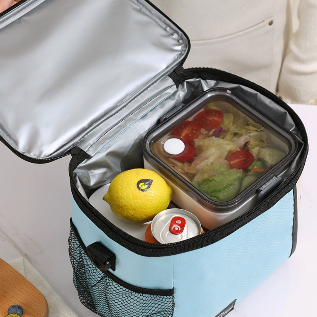 Bolsa de picnic para exteriores, bolsa para el almuerzo con correa cruzada, bolsa térmica para el hombro, bolsa para el almuerzo, bolsa para guardar bebidas frías y frutas 