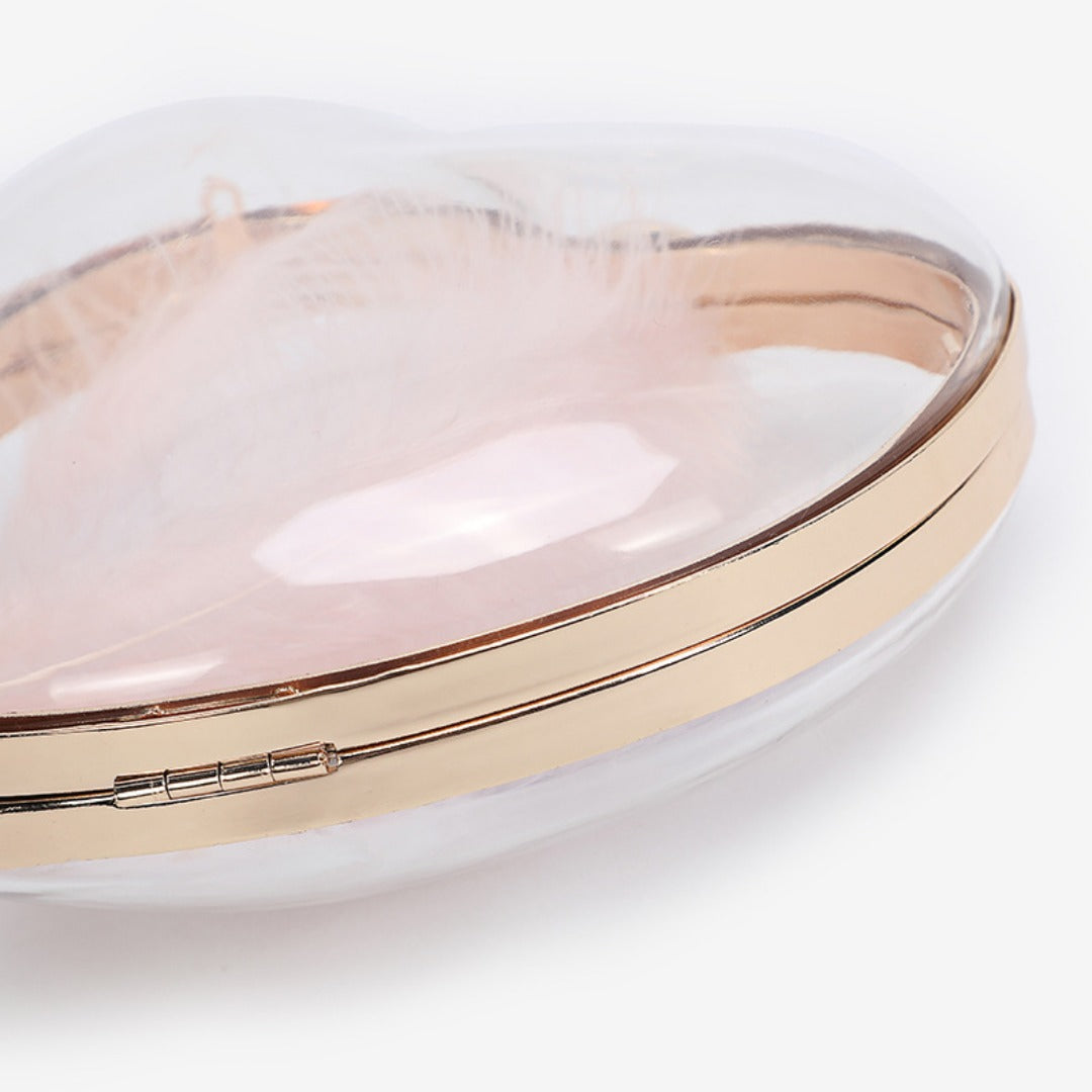 Transparent small bag heart shaped, women's summer acrylic chain shoulder bag, mini transparent crossbody bag