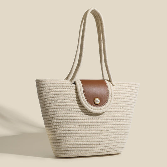 Bolso tote hobo de gran capacidad, bolso de playa tejido, bolso de mano tejido para mujer, bolso informal tipo cesta para verduras, bolso de hombro. 