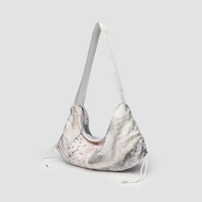 Bolso hobo para mujer, bolso de hombro de lona plisada estampada, bolso de hombro informal para mujer 