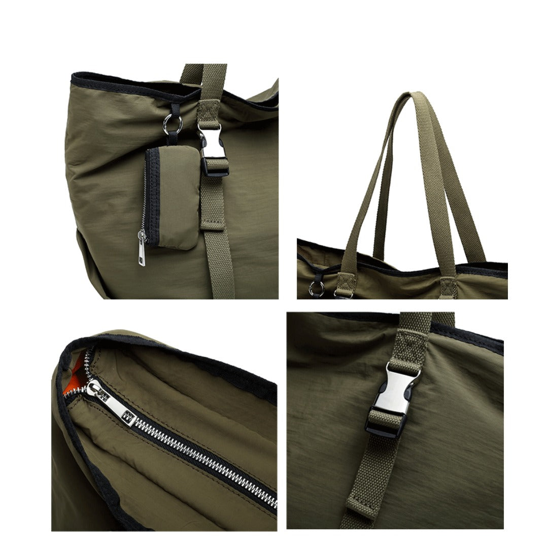 Bolso tote de gran capacidad para mujer, bolso de hombro de moda, bolso de hombro casual y elegante, bolso de estudiante, bolso tote de lona extragrande con pequeño monedero 