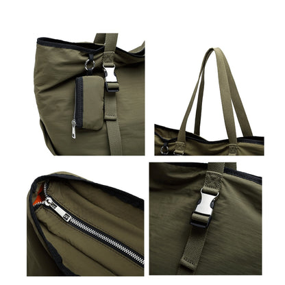 Bolso tote de gran capacidad para mujer, bolso de hombro de moda, bolso de hombro casual y elegante, bolso de estudiante, bolso tote de lona extragrande con pequeño monedero 