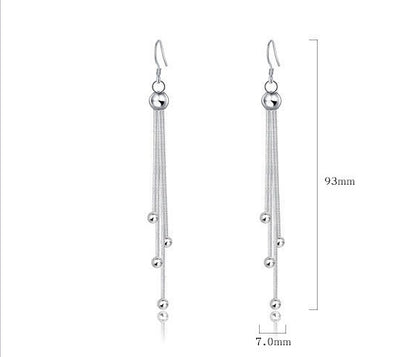 Long Beaded Fringe Earrings