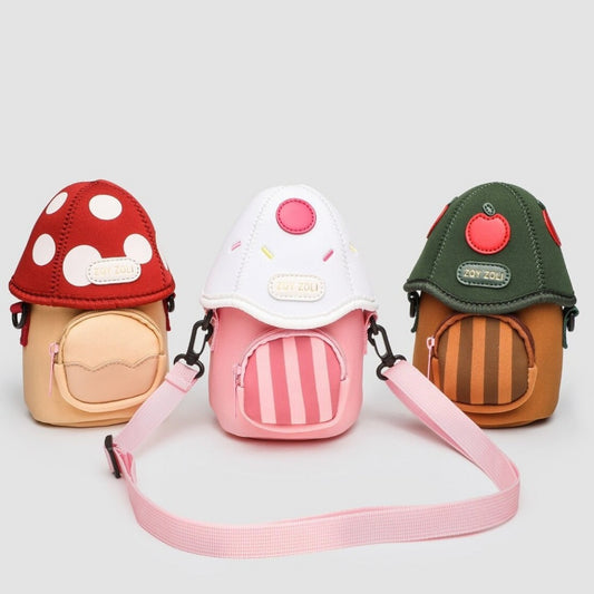 Bolso infantil – Adorable bolso infantil con forma de seta, ligero y versátil, ideal para salir. 