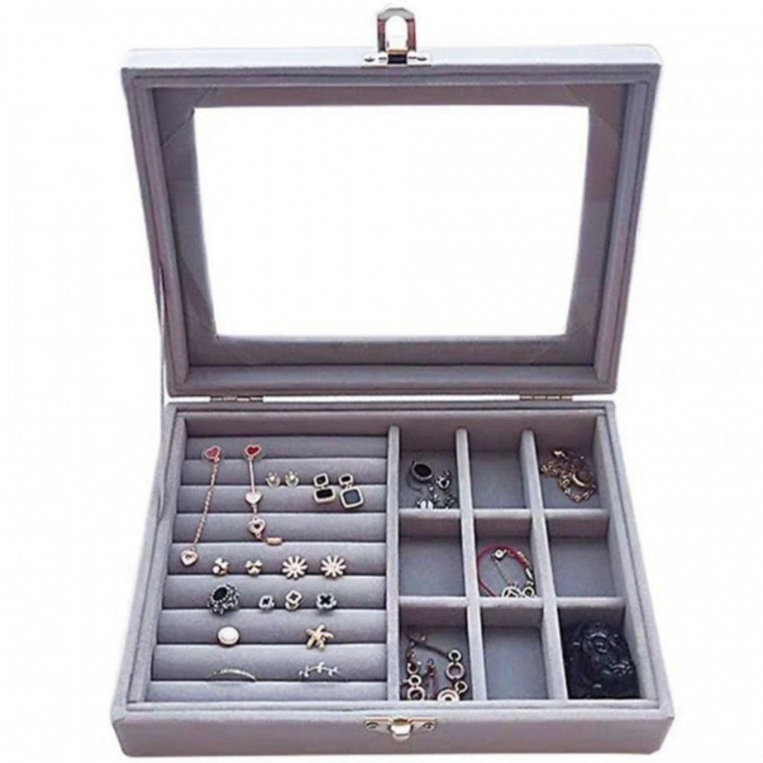 Flannel dustproof jewelry box with lid, ring earrings, earrings, necklace storage box, anti-oxidation jewelry storage box