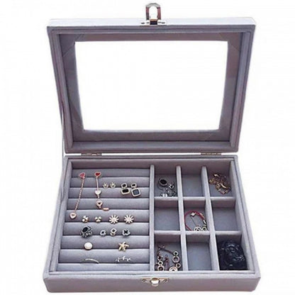 Flannel dustproof jewelry box with lid, ring earrings, earrings, necklace storage box, anti-oxidation jewelry storage box