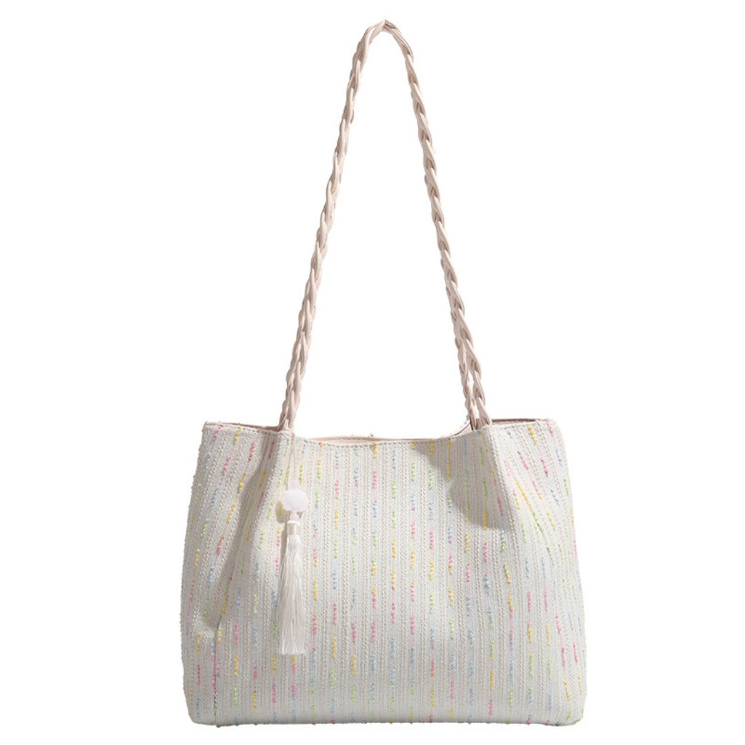 Bolso tote de punto, bolso hobo para mujer, bolso de hombro de gran capacidad para mujer, bolso de lona para llevar debajo del brazo para mujer 