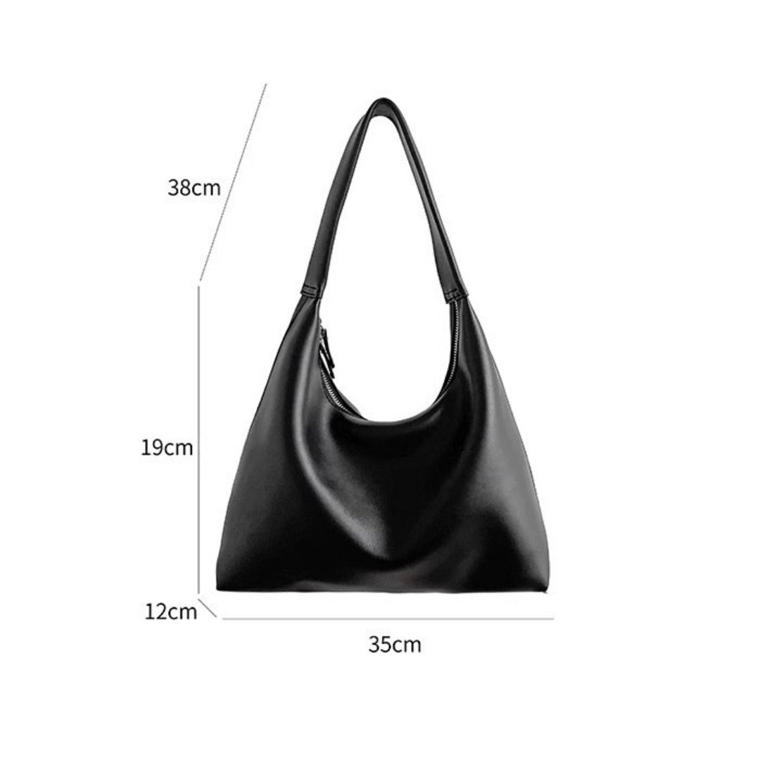 Bolso hobo sencillo y versátil para mujer, bolso hobo de piel suave, bolso de hombro retro 