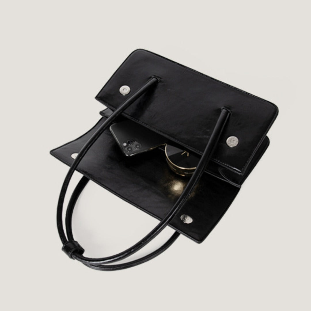 Bolso bandolera de piel encerada de diseño, elegante bolso tote, bolso de mano con asa superior para mujer 