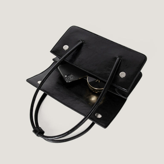 Bolso bandolera de piel encerada de diseño, elegante bolso tote, bolso de mano con asa superior para mujer 