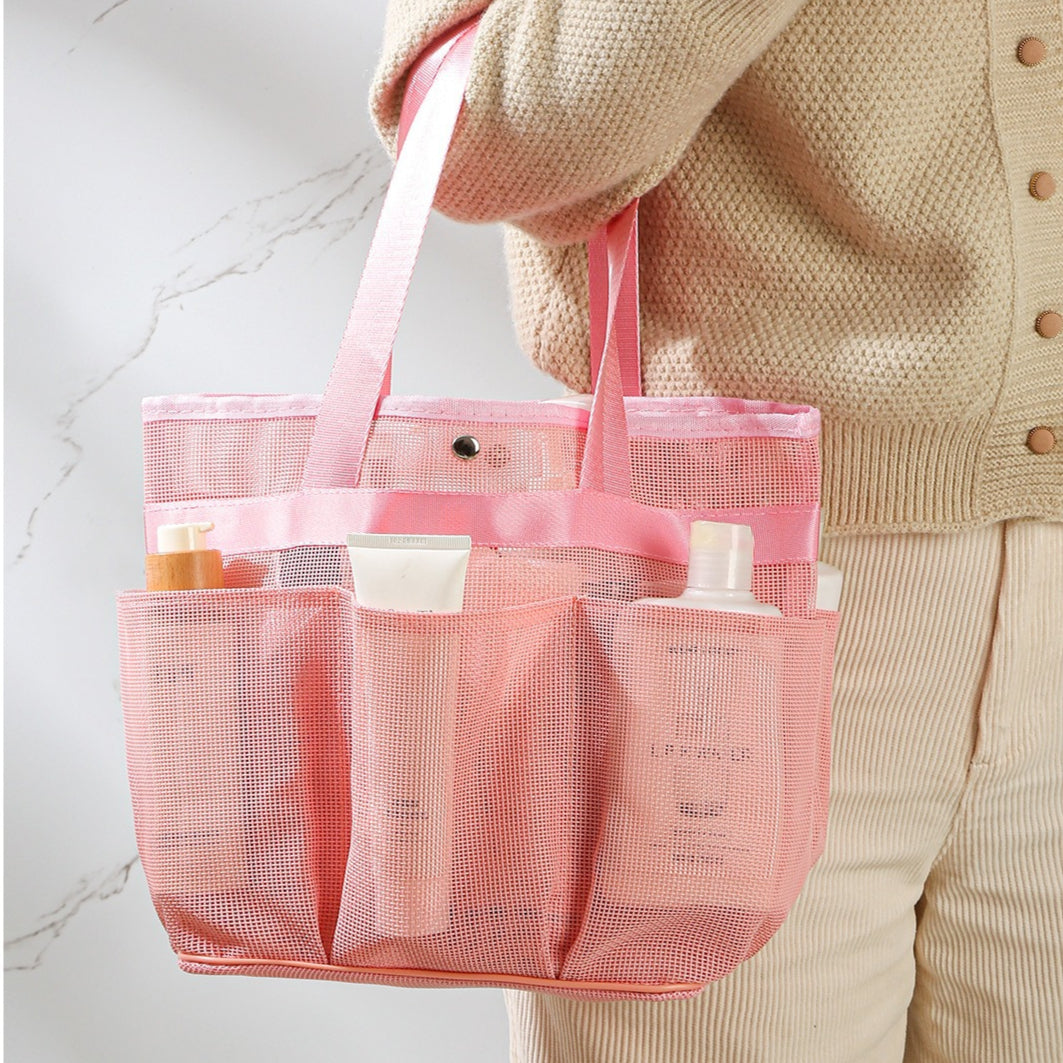 Bolsa de baño de malla, bolsa de baño con bolsillo de malla para artículos de aseo de natación, bolsa de baño para hombre, bolsa de almacenamiento grande 