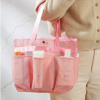 Bolsa de baño de malla, bolsa de baño con bolsillo de malla para artículos de aseo de natación, bolsa de baño para hombre, bolsa de almacenamiento grande 