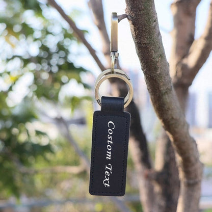 Custom Keychain, Personalized keychains, Real Leather Key Chain Holder Engrave Name Text, Customized Gifts for Men Women -dropshippingabc.com