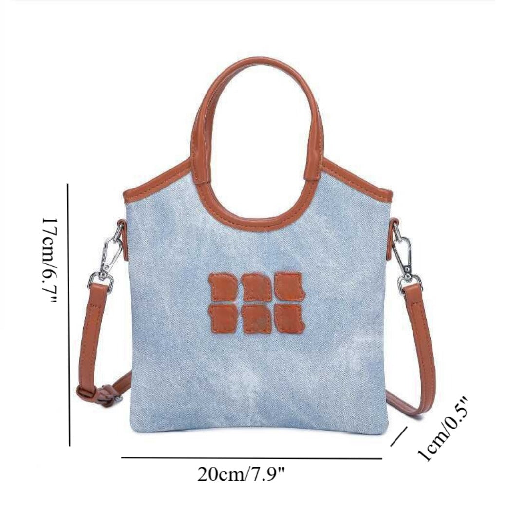 Denim Tote Bag, Women's Fashion Versatile Shoulder bag, Crossbody tote bag, Casual commuter tote bag