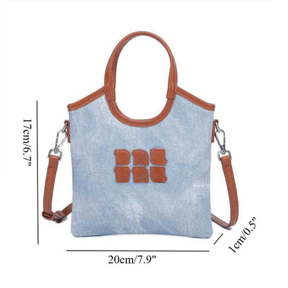 Denim Tote Bag, Women's Fashion Versatile Shoulder bag, Crossbody tote bag, Casual commuter tote bag