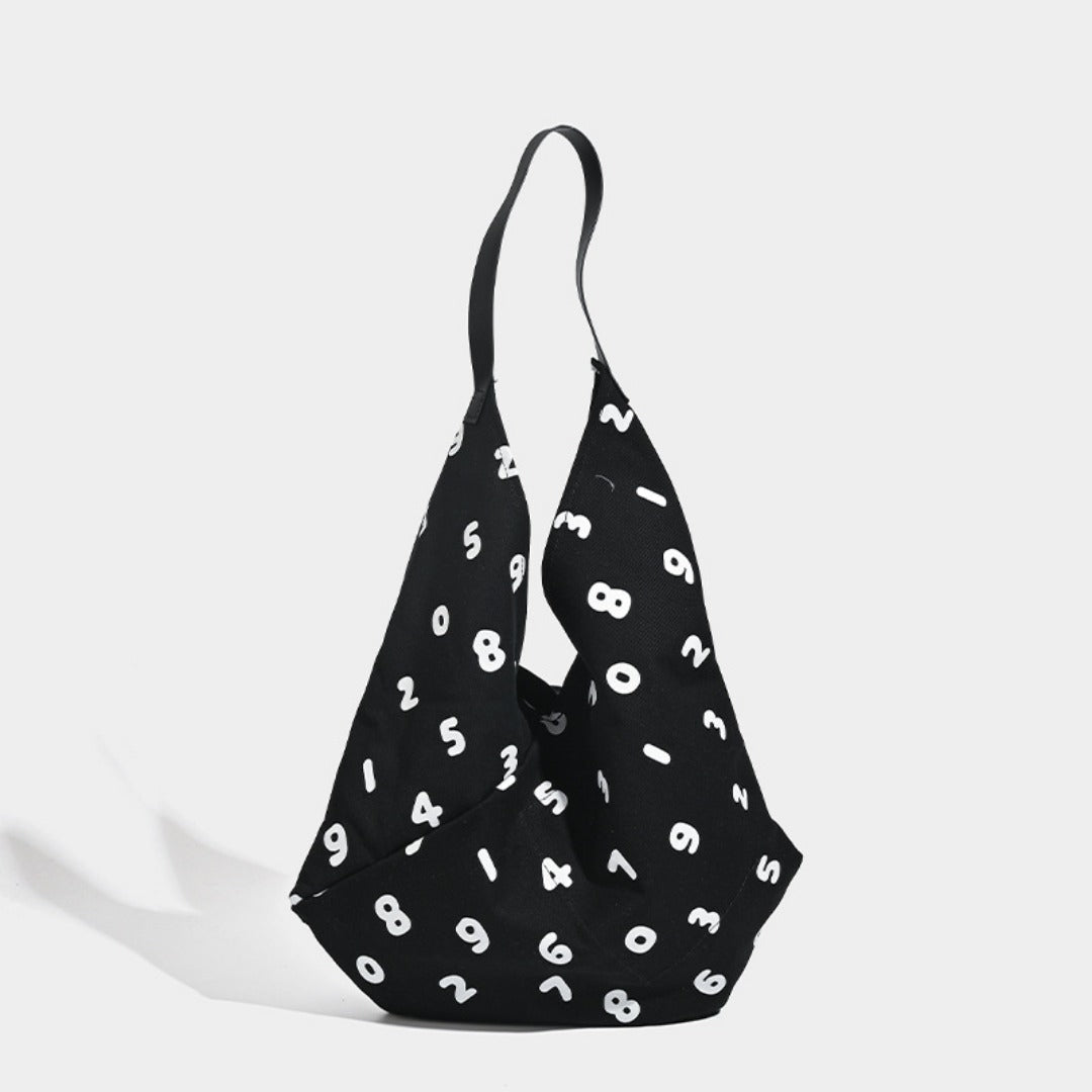 Bolso tote hobo, bolso sencillo de lona con estampado digital, bolso holgado versátil, bolso de hombro 