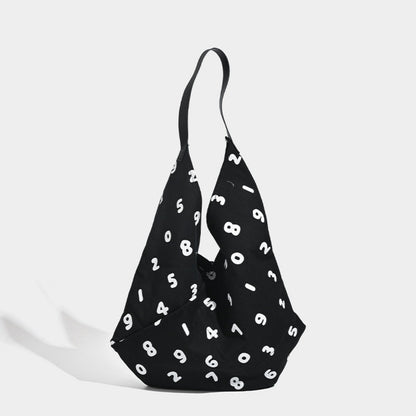 Bolso tote hobo, bolso sencillo de lona con estampado digital, bolso holgado versátil, bolso de hombro 