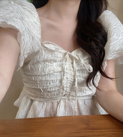 Sexy Short Chic Crop Tops Off Shoulder Women Korean Japanese FLHJLWOC Style Design Pink Floral Ruffled Vintage Peplum Top Blouse