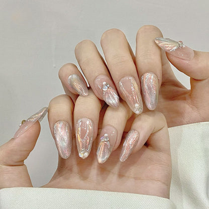 0996- Uñas postizas hechas a mano, de presión, removibles