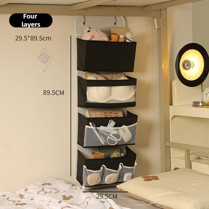 Dormitory multi-layer visual storage hanging bag foldable large-capacity item shelf wall-mounted layered hanging bag