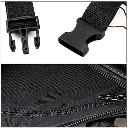 Riñonera multifuncional de piel auténtica para hombre y mujer – Ideal para viajes, deportes, correr y vacaciones, con múltiples bolsillos.