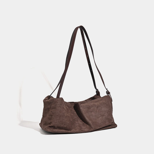 Vintage matte hobo bag, large capacity pillow bag, commuter versatile shoulder crossbody bag