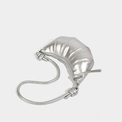 Small crossbody croissant bag, spring and summer girls casual simple solid color crossbody bag, daily commuting small shoulder bag