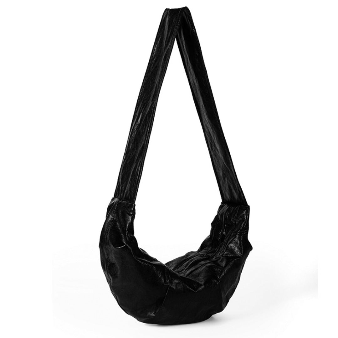 Wide shoulder strap soft leather croissant bag for women, simple and versatile shoulder Crossbody bag, small shoulder bag for women