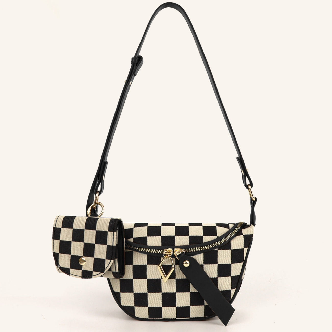Small Crossbody Versatile Checkerboard Chest Bag – Fashion Plaid Waist Bag, Stylish Messenger Bag & Fanny Pack for Everyday Use