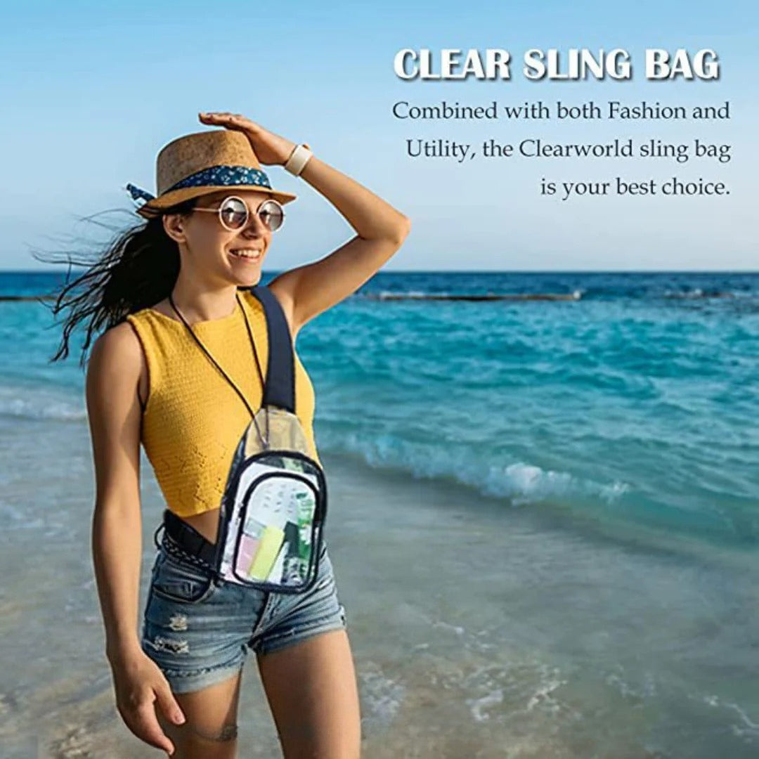 Bolso bandolera transparente de PVC, mochila de viaje para exteriores, bolso bandolera para gimnasio, riñonera transparente, riñonera cruzada. 