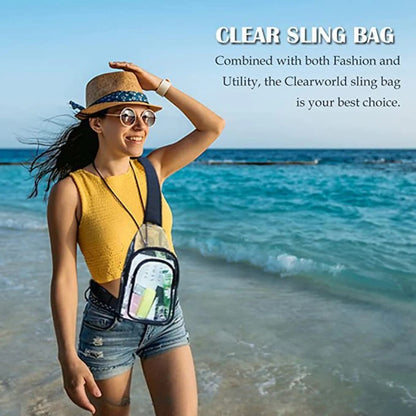 Bolso bandolera transparente de PVC, mochila de viaje para exteriores, bolso bandolera para gimnasio, riñonera transparente, riñonera cruzada. 