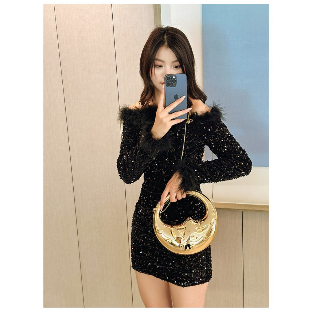 Bolso acrílico con forma de luna, bolso de hombro para mujer, bolso de noche, bolsos de noche formales para mujer, bolso de mano, bolso de mano informal, bolso de mano para fiesta, bolso de graduación, bolso de fiesta. 