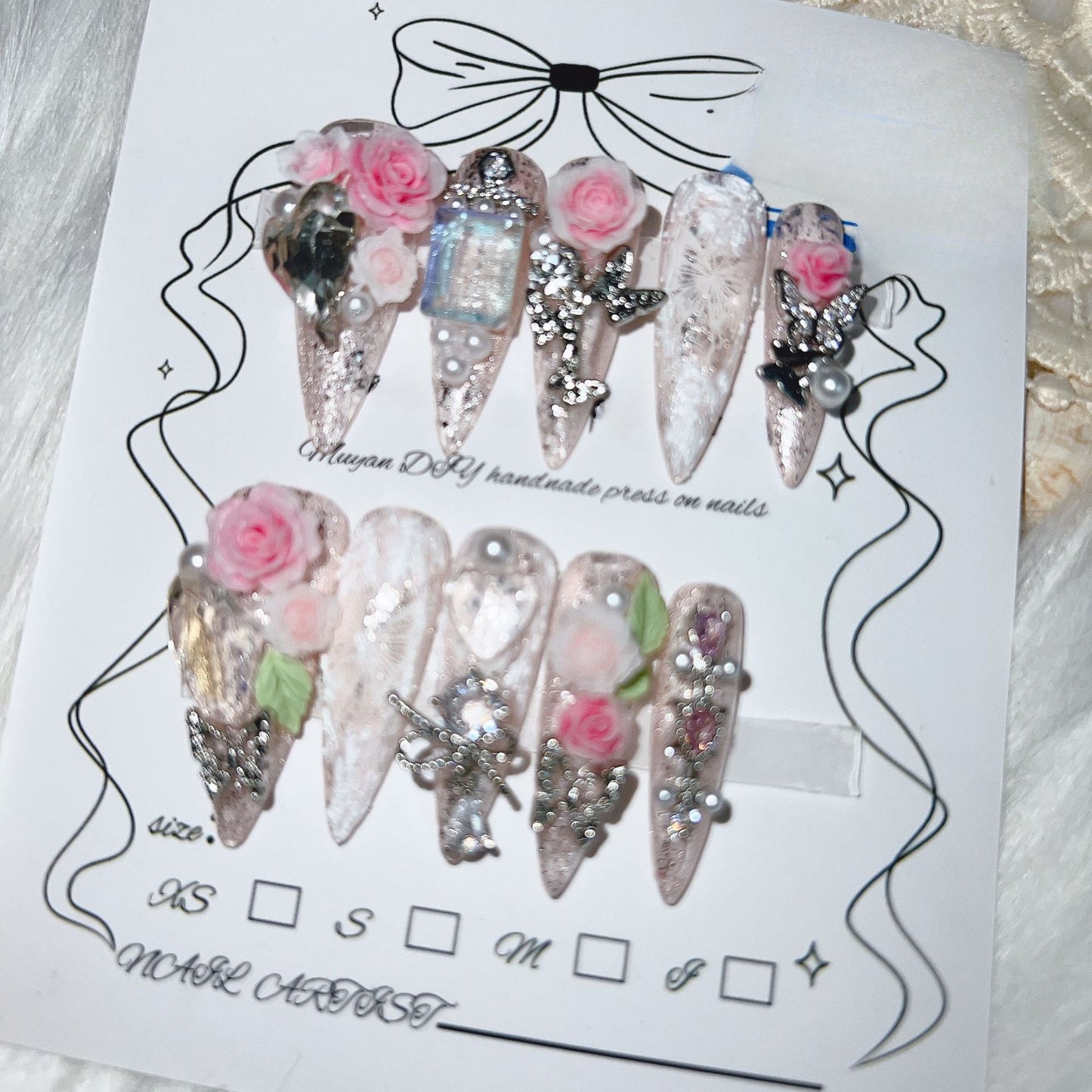 1018-Handmade press on nails fake nails removable