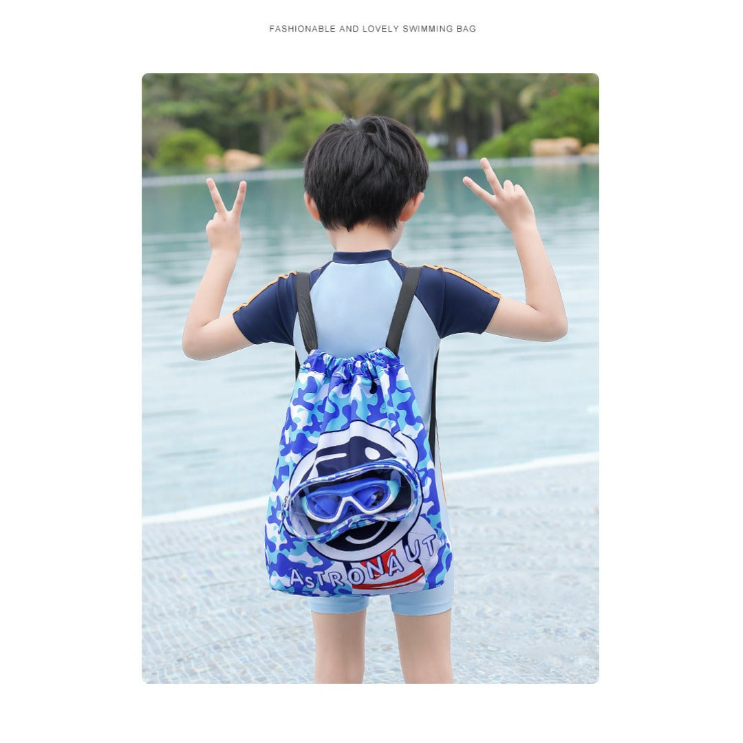Bolsa de natación infantil, neceser con separadores para artículos secos y húmedos, bolsa de almacenamiento de natación de gran capacidad, mochila organizadora para la playa. 