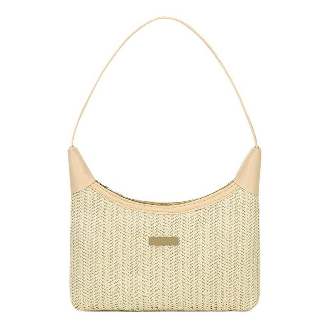 Chic Small Shoulder Straw Bag – Stylish Crossbody Bag for Ladies, Versatile Summer Hobo Bag